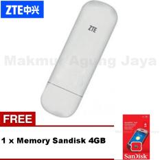 ZTE USB Modem MF667 2IN1 (Slot All GSM + Slot Micro USB) - Putih/White + Free Memory Micro Sandisk 4GB