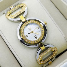 2016 Terbaru Paduan Berkualitas Gelang Wanita Watch Waterproof Set Auger Hadiah Terbaik Watches (Putih Emas)