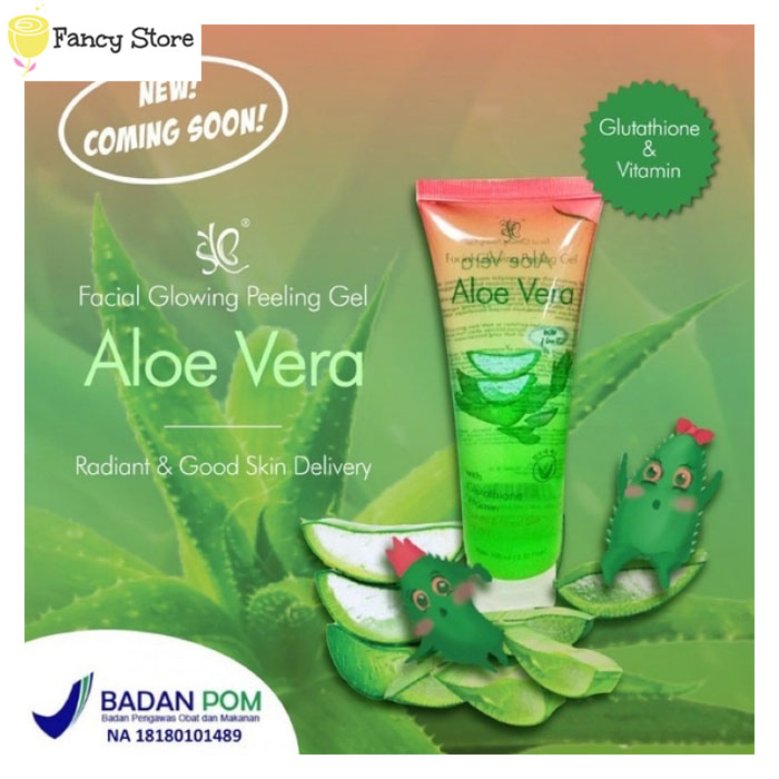 SYB Facial Glowing Peeling Gel Aloe Vera 130ml dengan Scrub Eksfoliasi