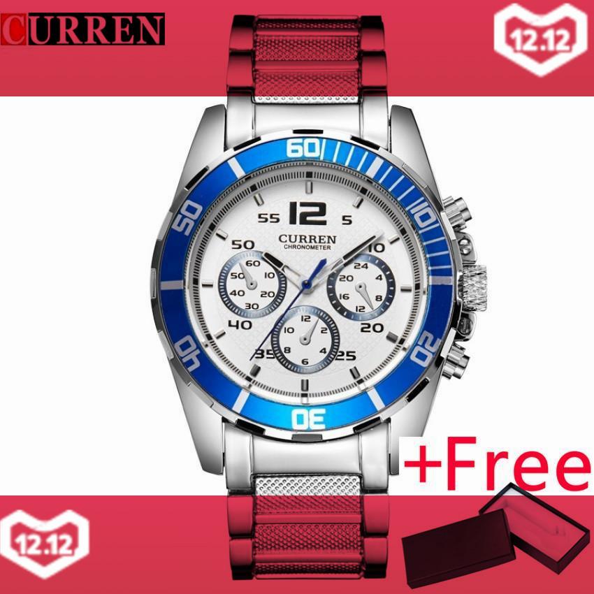 CURREM Bisnis Pria Baru Fashion CURREN Merek Pria Kasual Jam Tangan Kuarsa Jam Tangan 8073