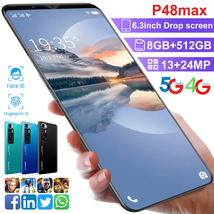 5g Handphone Promo 50 6 3inci Fhd P48max 8 512gb Smartphone 24mp Kamera Tinggi Android10 0 10core Hp Murah 700 Ribuan Hp Murah Cuci Gudang Lazada Indonesia
