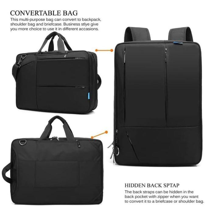 COOLBELL CONVERTIBLE BACKPACK MESSENGER SHOULDER LAPTOP BAG 17.3 INCH