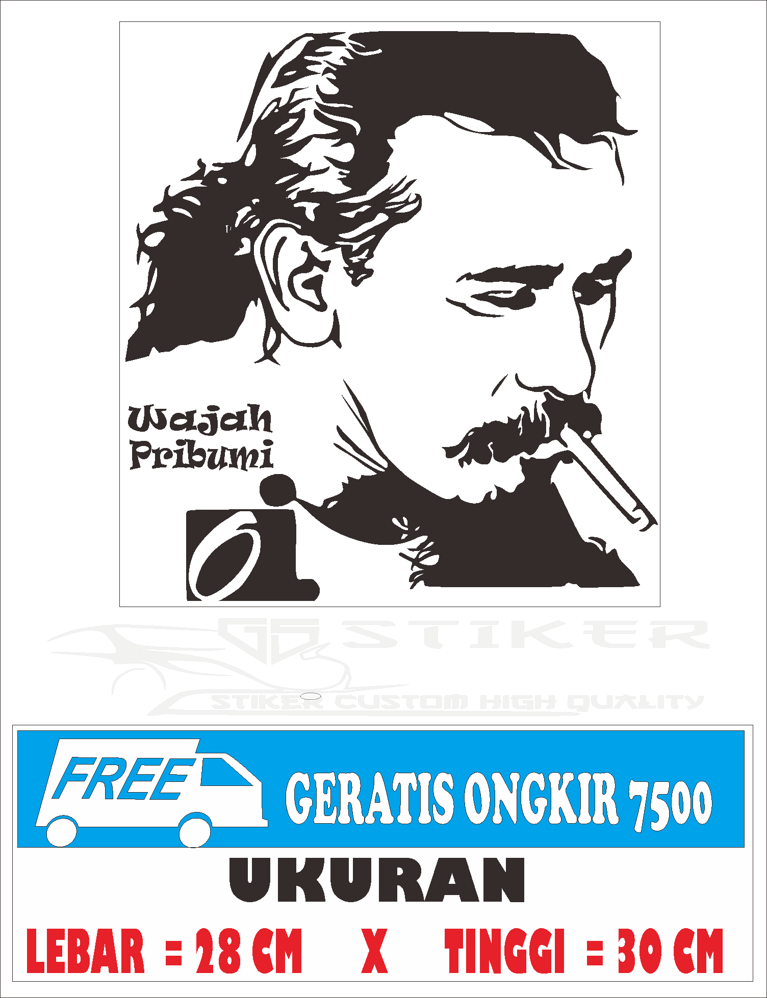 Stiker Siluet Wajah Pribumi Iwan Fals Lazada Indonesia
