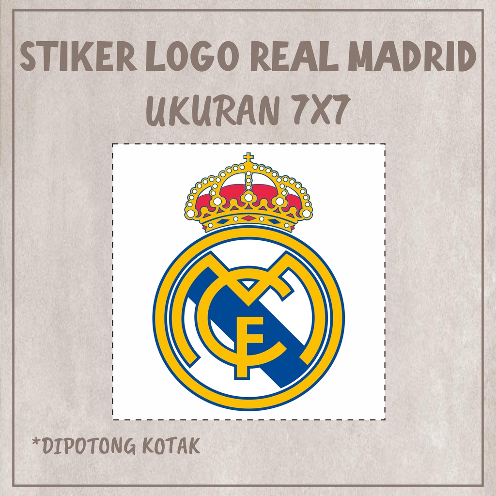 Stiker Sticker Helm LOGO laptop Handphone Motor Mobil REAL MADRID HALA
