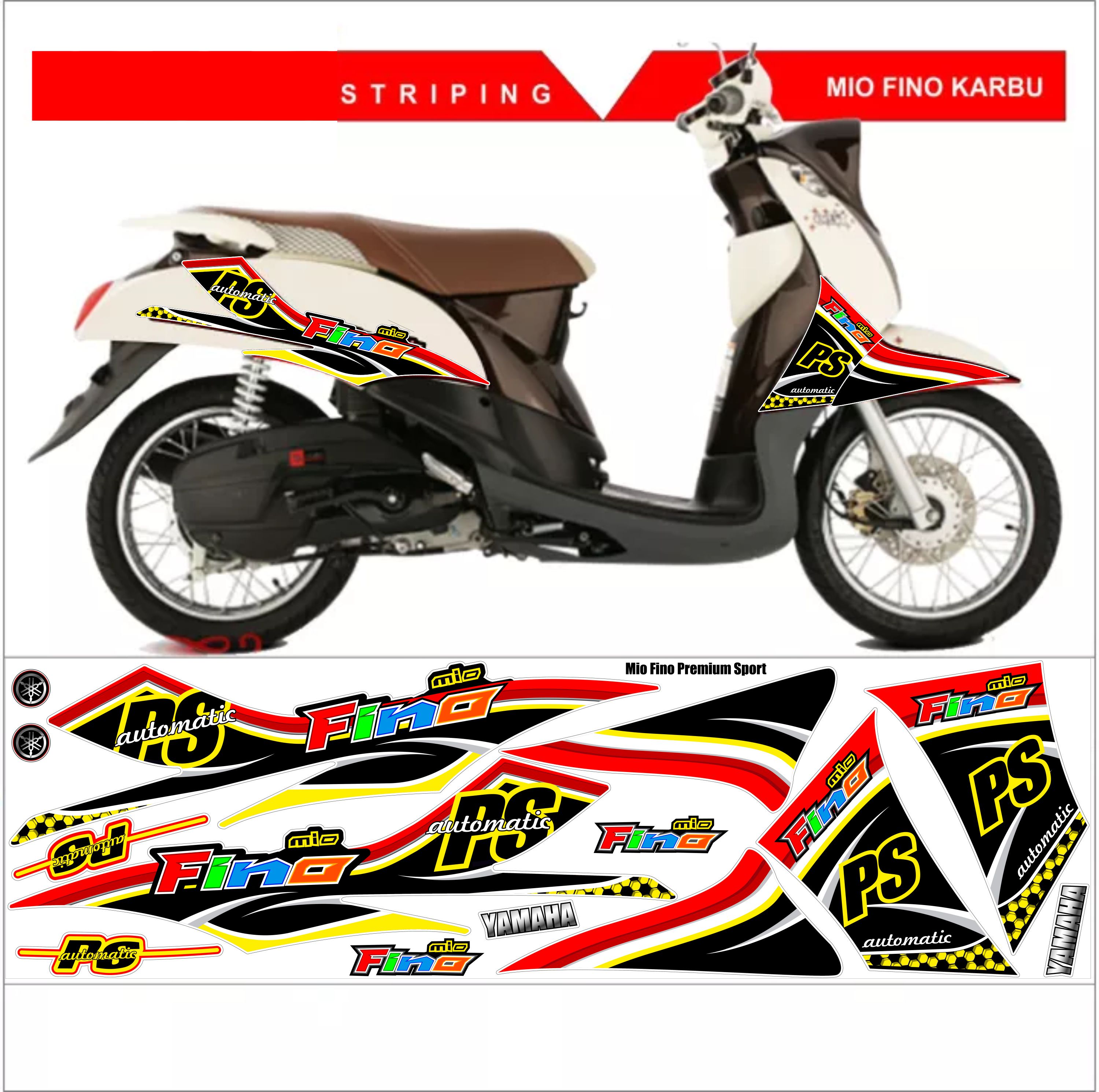 Stiker Motor Keren Untuk Fino Karbu Lis Motor Fino Lama | Lazada Indonesia