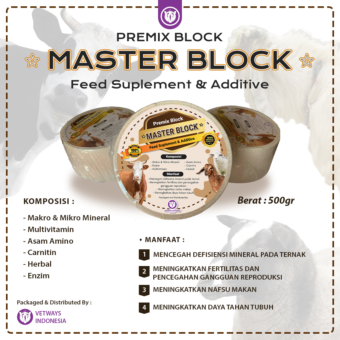 Mineral Blok MASTER BLOK UKURAN KECIL 500gr Masternya Mineral Block Ternak Master Block