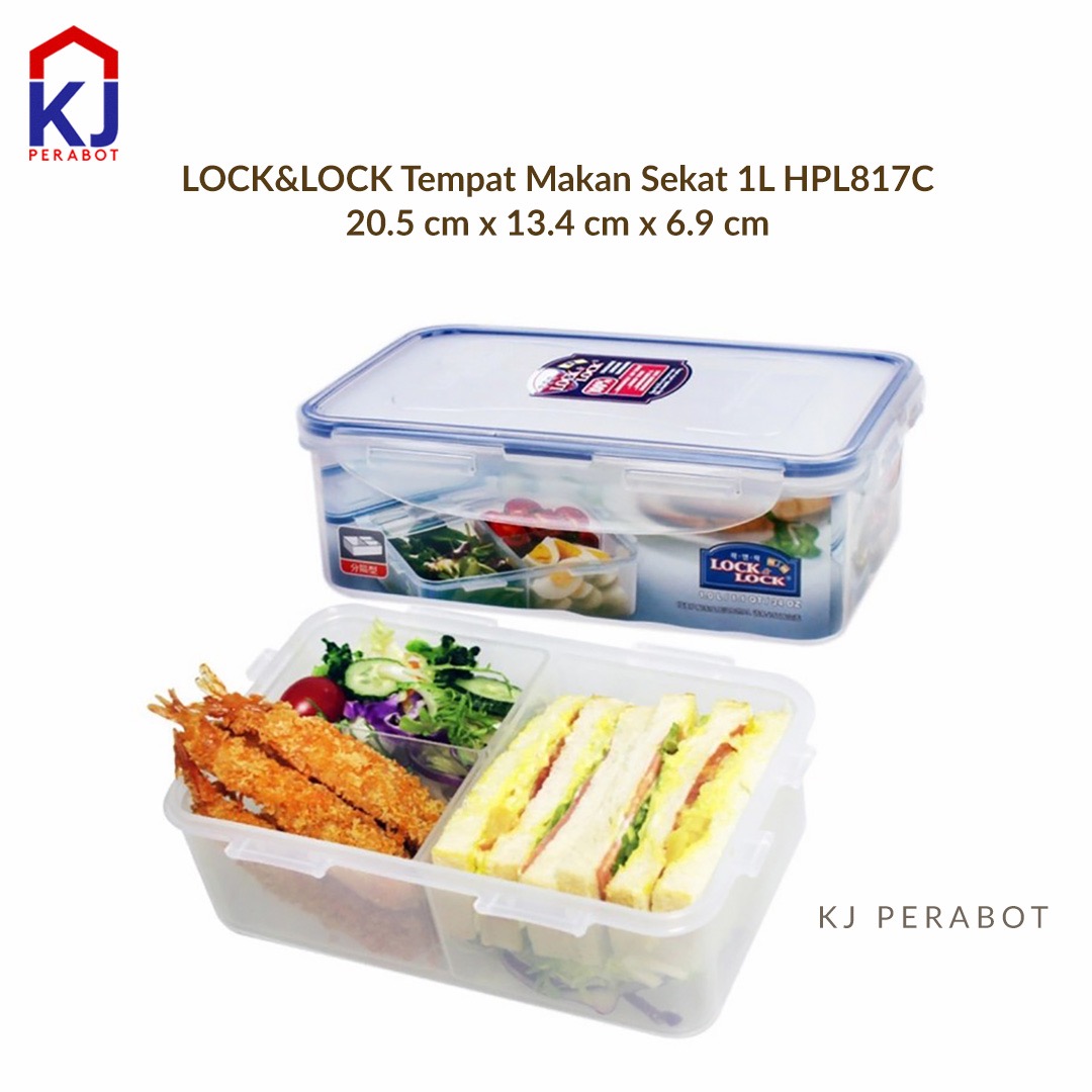 KJ Perabot Lock&Lock Tempat Makan Sekat 1l Hpl817c Lazada Indonesia