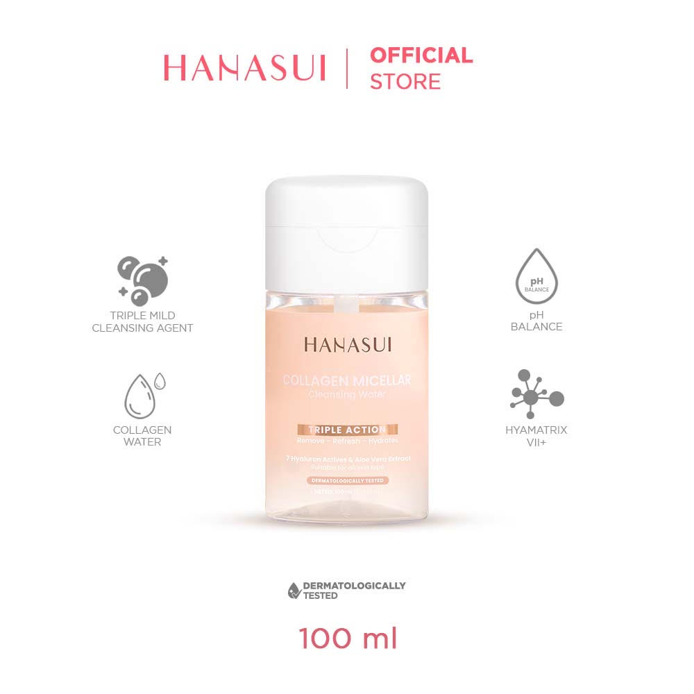 HANASUI Collagen Micellar Cleansing Water Waterproof Make Up Remover + Collagen Water Lazada