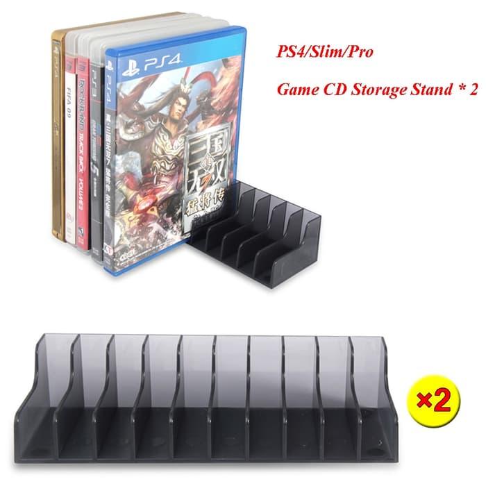 Original 2 Pcsset PS4 Slim PRO Aksesoris Game CD Cakram Penyimpanan