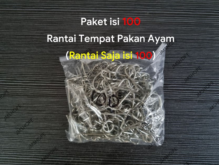 Kancing Rantai Paket isi 100 rantai saja Kaitan Tempat Pakan Makan Ayam TP kawat ...