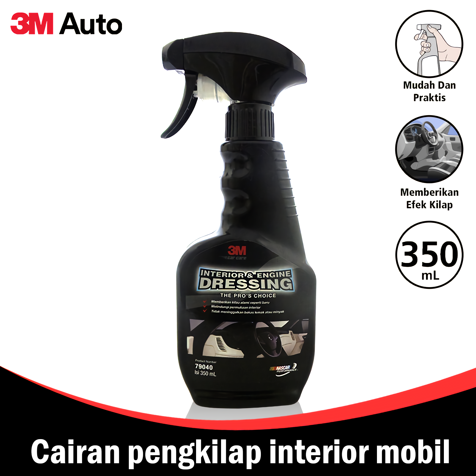 3M Auto Cairan Pengkilap Mobil Kapasitas 350 ML Interior Dan Mesin