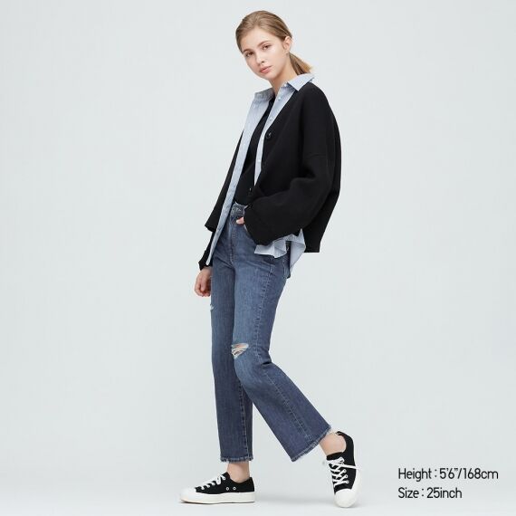High Rise Jean Slim Uniqlo Slim Straight High-Rise Ankle Jeans - Main Image