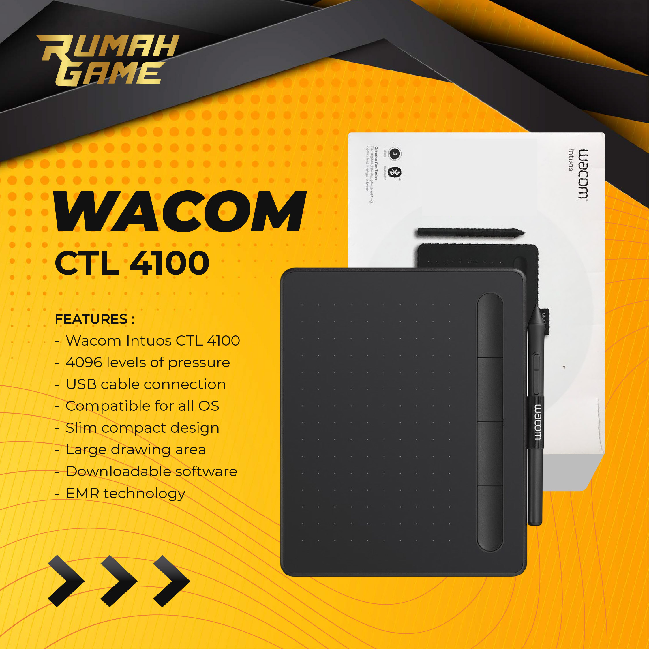 Wacom Intuos CTL 4100/k0-C Drawing Tablet Wacom original Lazada