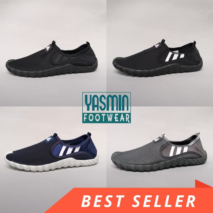 Sepatu Adidas Jawpaw Slip on Pria HQ / Sepatu Sepeda Casual - Hitam, 38 - Slip On Pria Terbaru 2020 Sneaker Casual Import Distro Motif Original Kulit Sneakers Kasual Formal Cowok Kantor Harga Promo Spesial termurah