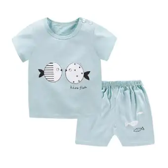 2pcs Set Kids Boys Girls Clothes Set Short Sleeve Tops Shorts Home Wear Suit Lazada Ph