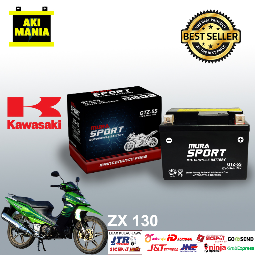 Aki motor murah kawasaki zx130 accu GTZ5S aki murasport