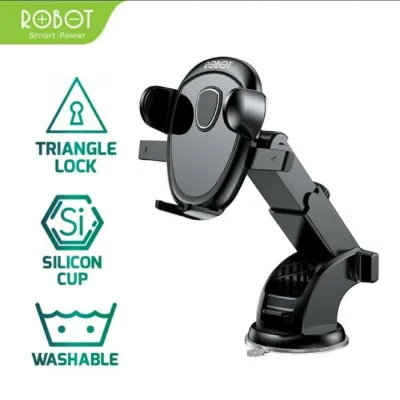 Car Holder Stand Mobil ROBOT RT-CH11S 360 Rotable Dashboard & Kaca For Smartphone iPhone Android - DUDUKAN HP mobil Universal Car Stand Holder ROBOT RTCH11S ORIGINAL ( GARANSI RESMI )