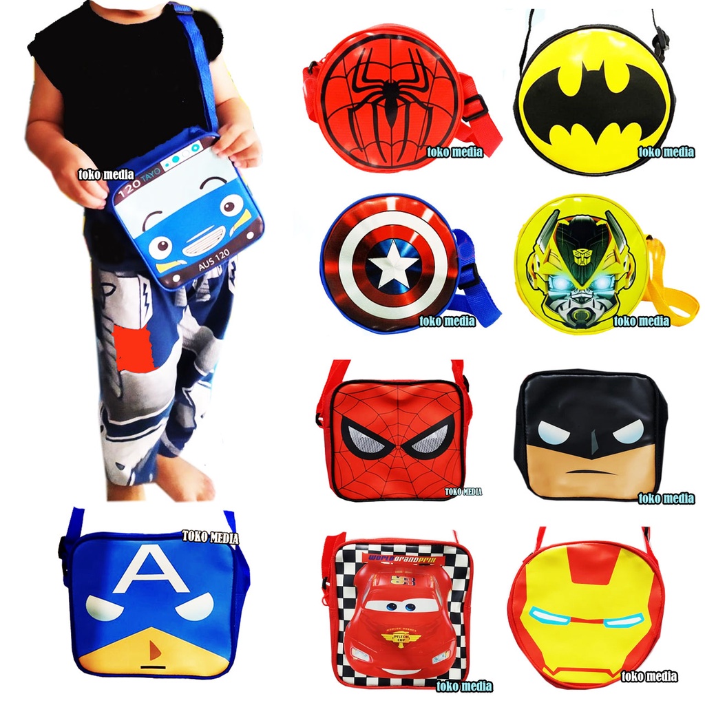 Lazada Indonesia - Tas Selempang Koin Ukuran kecil BUMBLEBEE & KAPTEN AMERIKA (Bukan tas sekolah)  ransel anak tk ransel anak sd ransel anak smp ransel anak sekolah