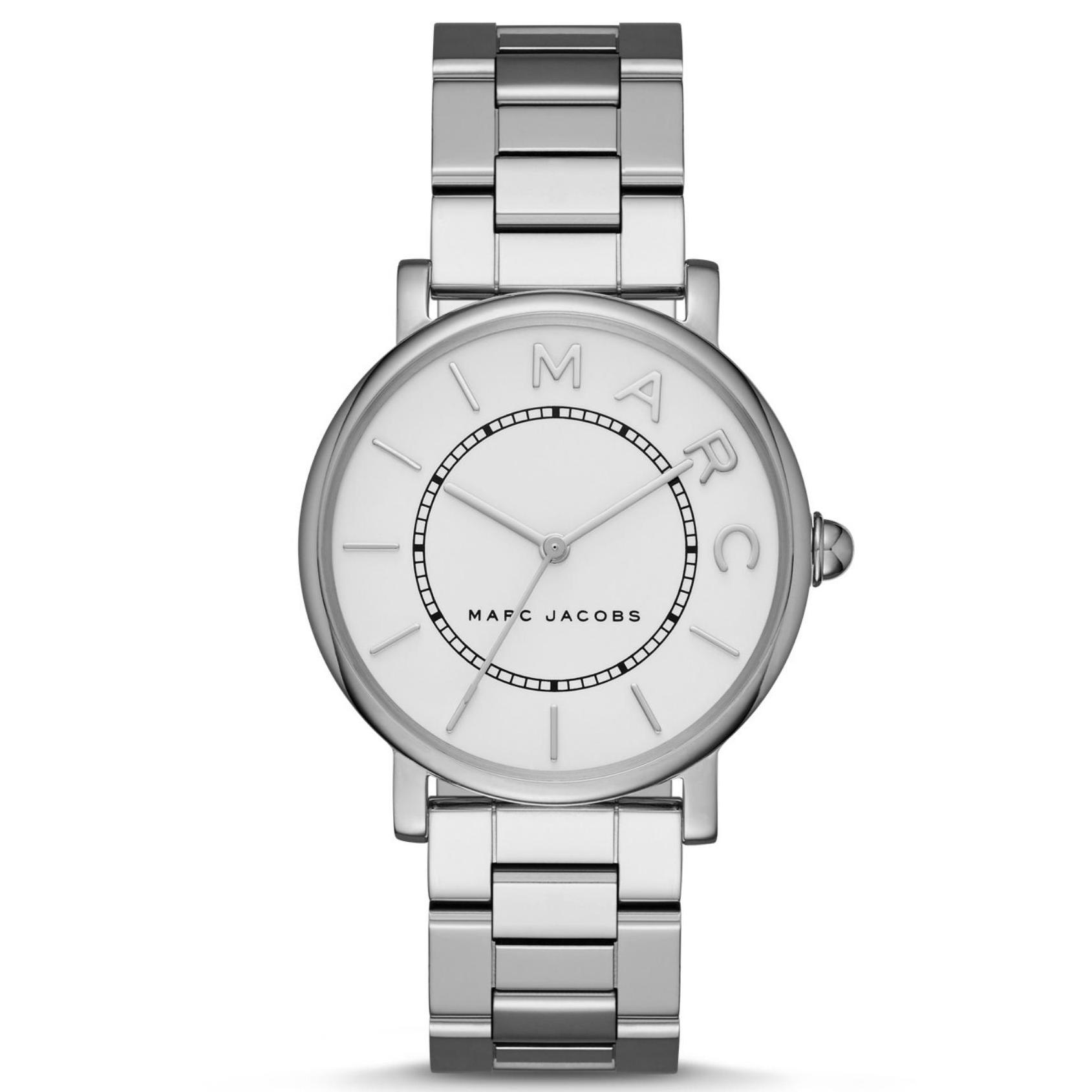 Marc By Marc Jacob Roxy - White Satin Dial 36mm - Polished Silver Strap - Jam Tangan Analog Wanita - MJ3521 - Original dan Garansi Watch Care