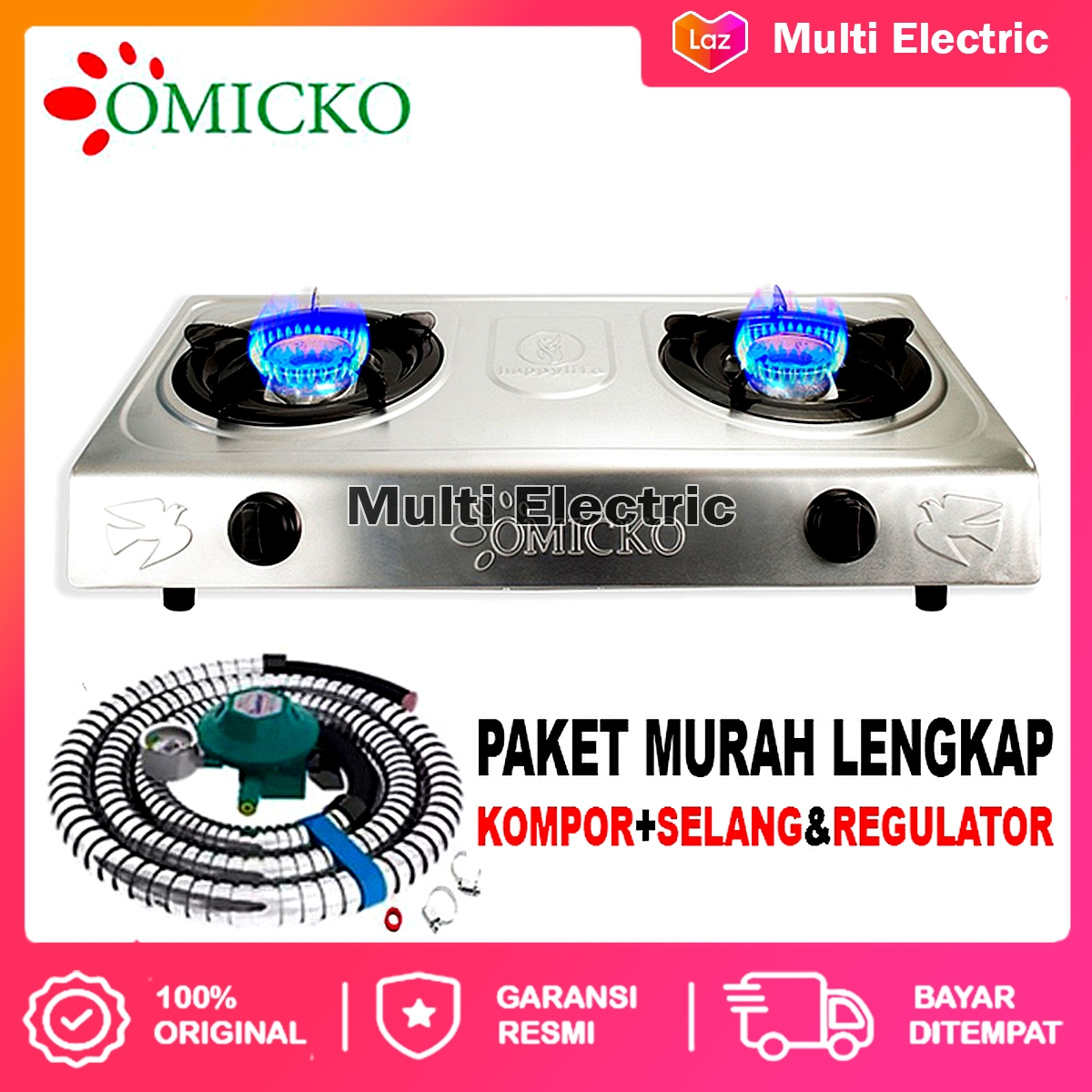 Kompor Gas Omicko 2 Tungku Kompor Gas 2 Tungku Murah Promo Cuci