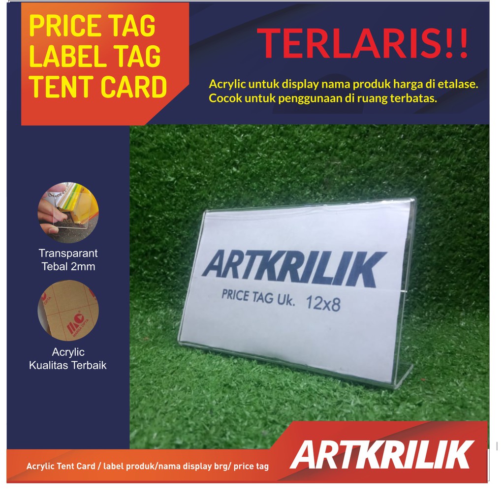 PAPAN NAMA MEJA NAME TAG LABEL TAG PRICE TAG TENT CARD UK 12 X 8 CM