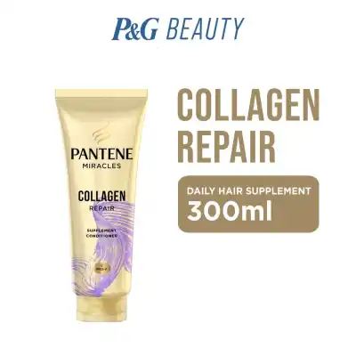 (300 collagen) Pantene Conditioner Miracles Collagen Repair Daily Hair Supplement for Damage Care 300ml
