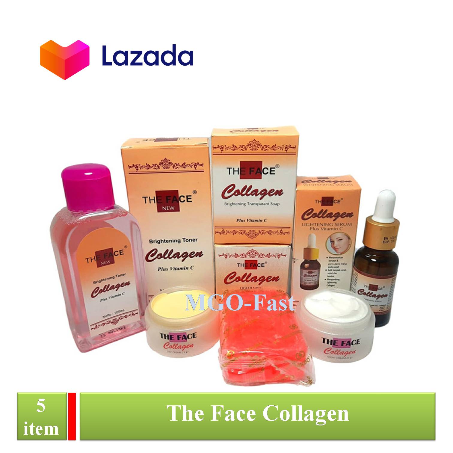 THE FACE Collagen Lightening Cream Paket 5in1 100 Asli / Paket Lengkap