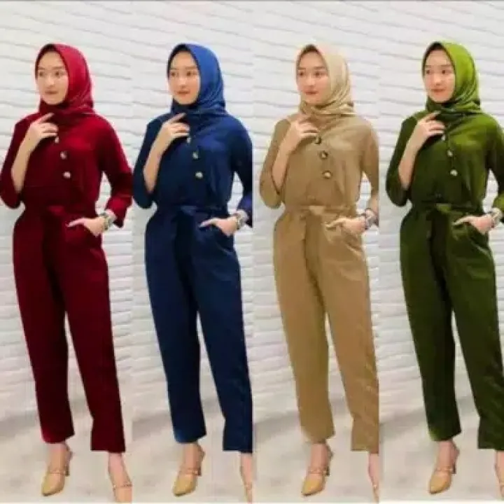 Jumpsuit Sequilby Cod Free Ongkir Jumpsuit Wanita Atasan Wanita Baju Wanita Fashion Wanita Baju Muslim Setelan Muslim Atasan Muslimah Hijab Muslim Jumpsuit Korea Setelan Wanita Baju Kodok1 Sabrina Lazada Indonesia