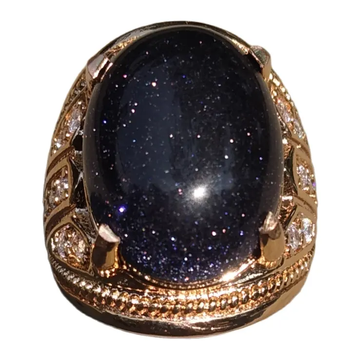 Batu Cincin Akik Pasir Emas Biru Size Kantoran Termurah Lazada Indonesia