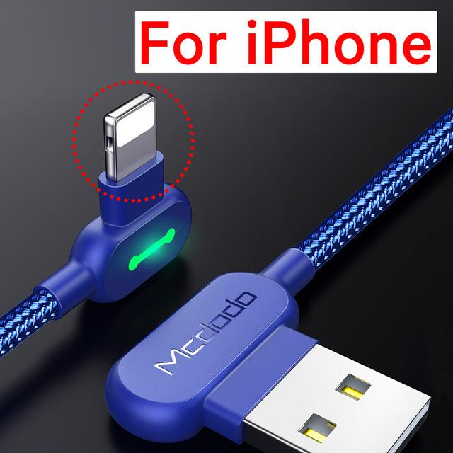 MCDODO 0.5m For iPhone X XS Max XR 8 7 6 5 6s Plus USB Cable Charging Phone Charger