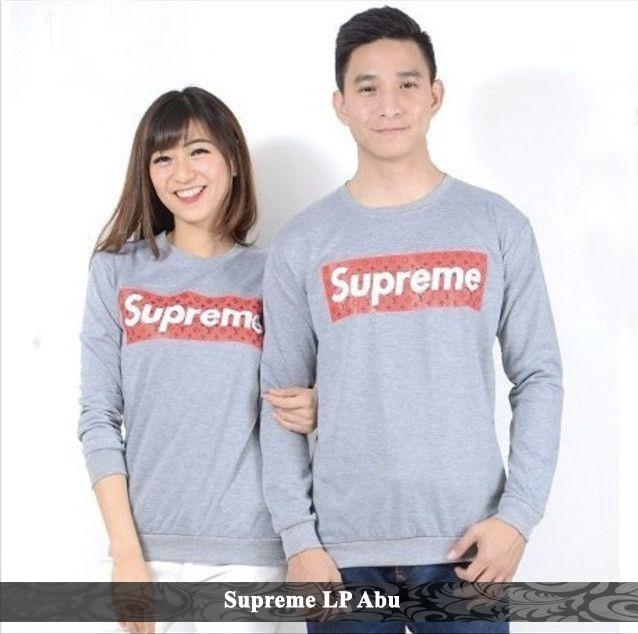 Kaoscouple Baju Couple Lengan Panjang Sweater Pasangan Berkualitas Suprem Lp Abu