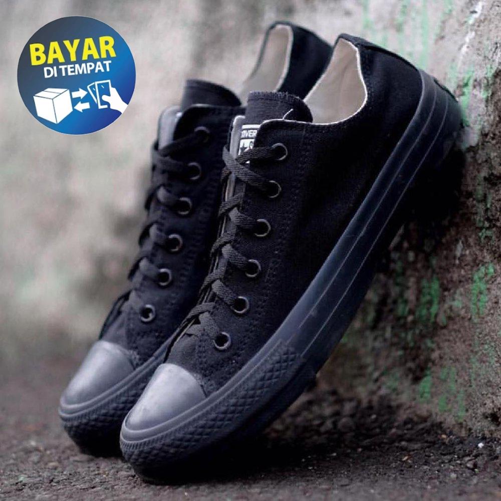 SEPATU PRIA CONVERSE23 ALL STAR CHUK TYLOR 70s HITAM FULL / FULL BLACK DISTRO PUNYA -sendrich