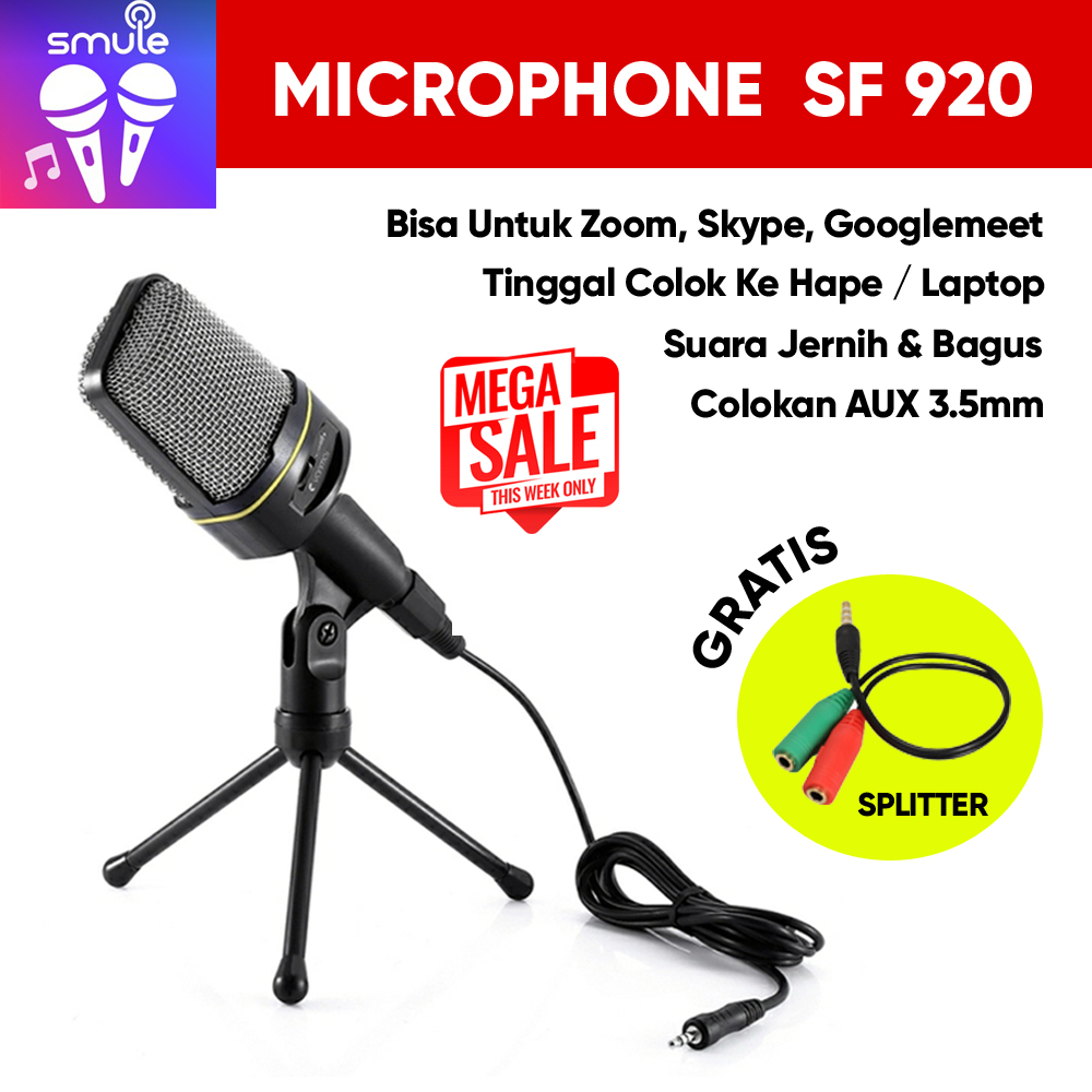 Microphone Youtuber Mini Untuk Zoom Skype Smule Vlog Multimedia Colokan Aux 3 5mm Untuk Hape Hp Pc Laptop Gratis Kabel Splitter Lazada Indonesia