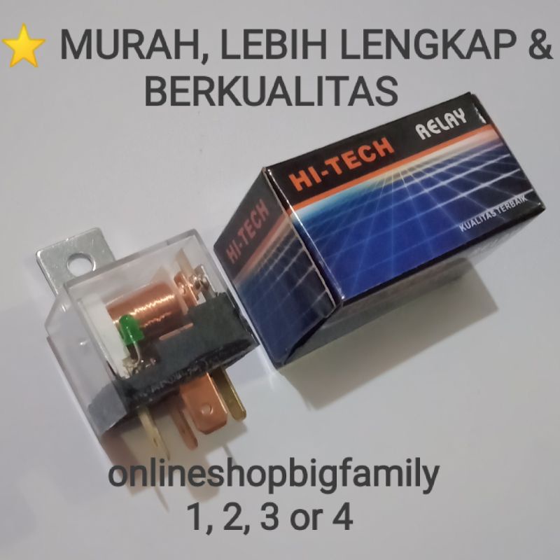 RELAY KLAKSON LED 12 VOLT 40 AMPERE MERK HITECH Lazada Indonesia