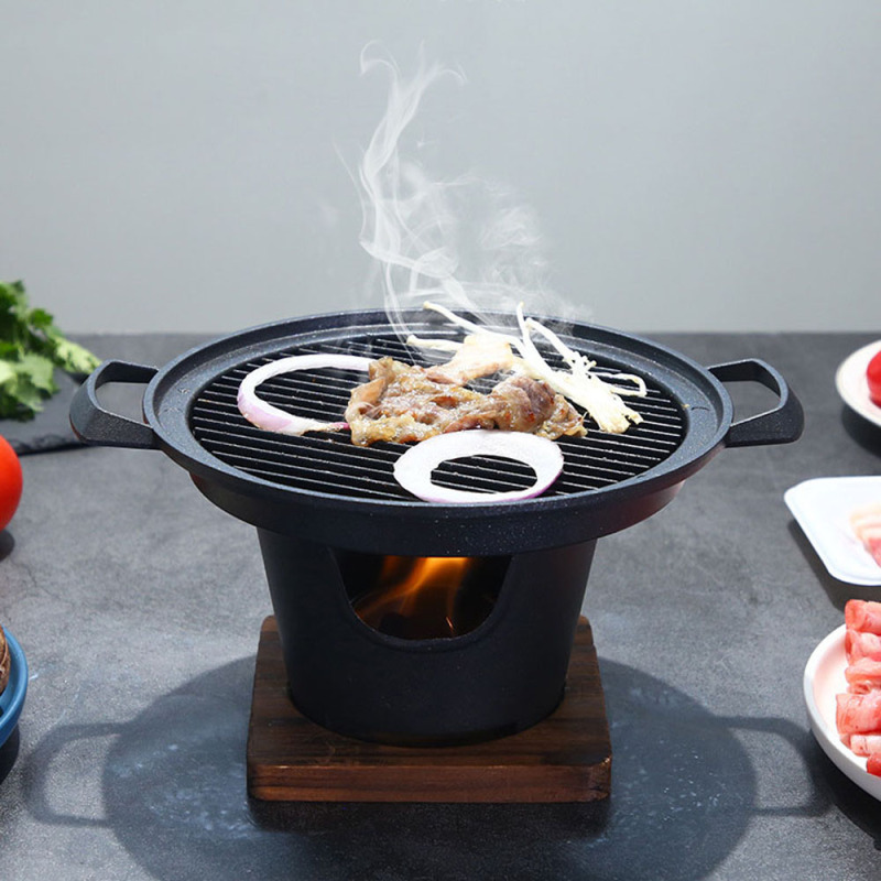 SACHINE Phong Cách Nhật Bản Hạnh Phúc Kim Nhôm Dụng Cụ Nấu Nướng Lò Nướng BBQ Tại Nhà Bếp BBQ Mini Máy Rang Xay Nướng Than Bếp Nướng