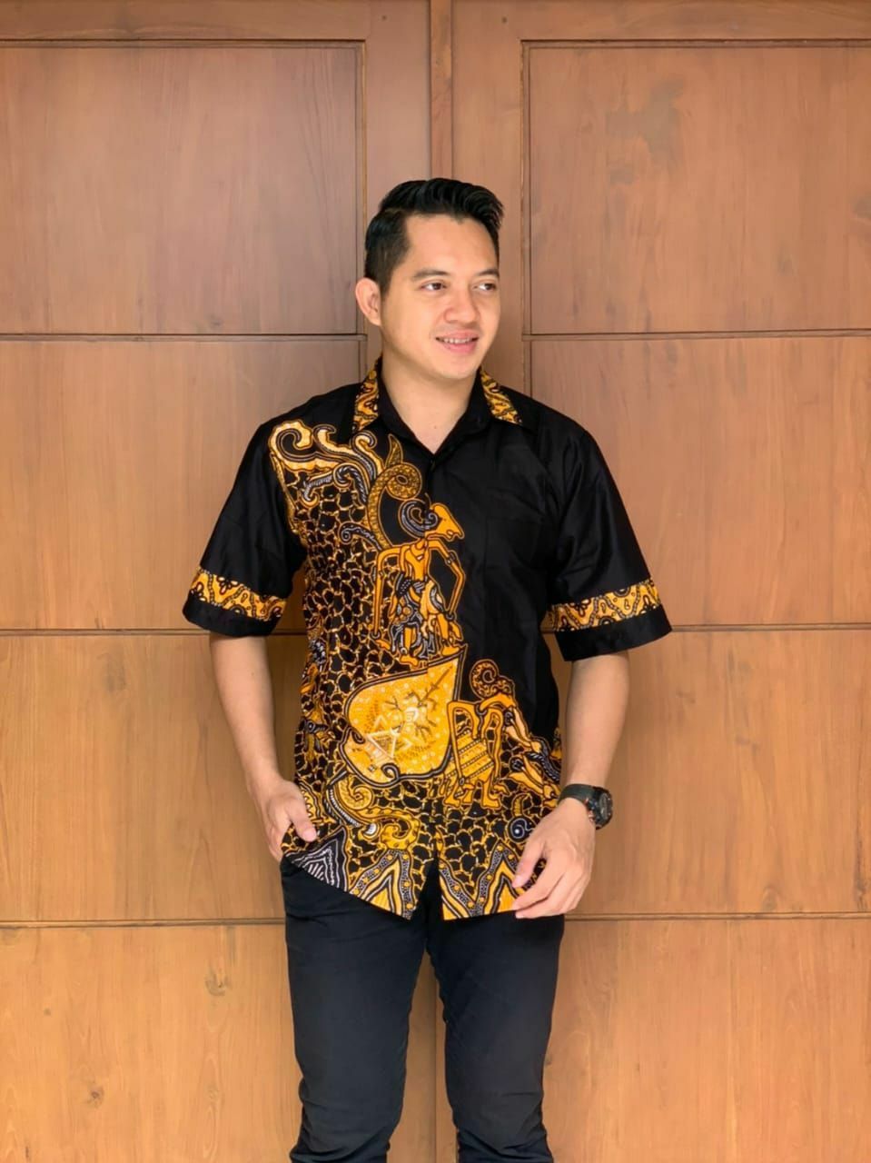 Kemeja Batik Motif Wayang Warna Lazada Indonesia Kemeja motif batik wayang