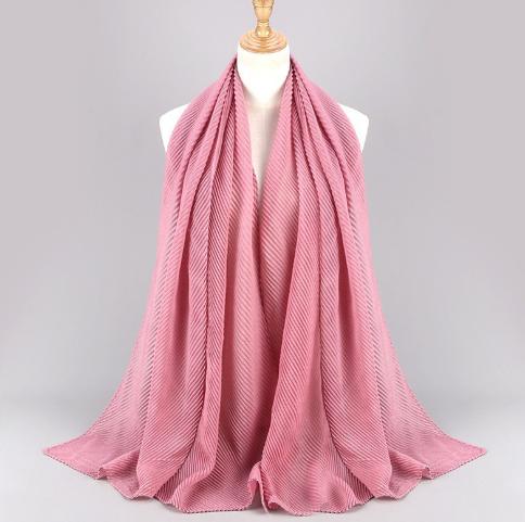 Pleated Hijab MS38 Impor Jilbab Plisket Pashmina Muslim / Shawl Katun Modis Cutton Crinkle Scarf