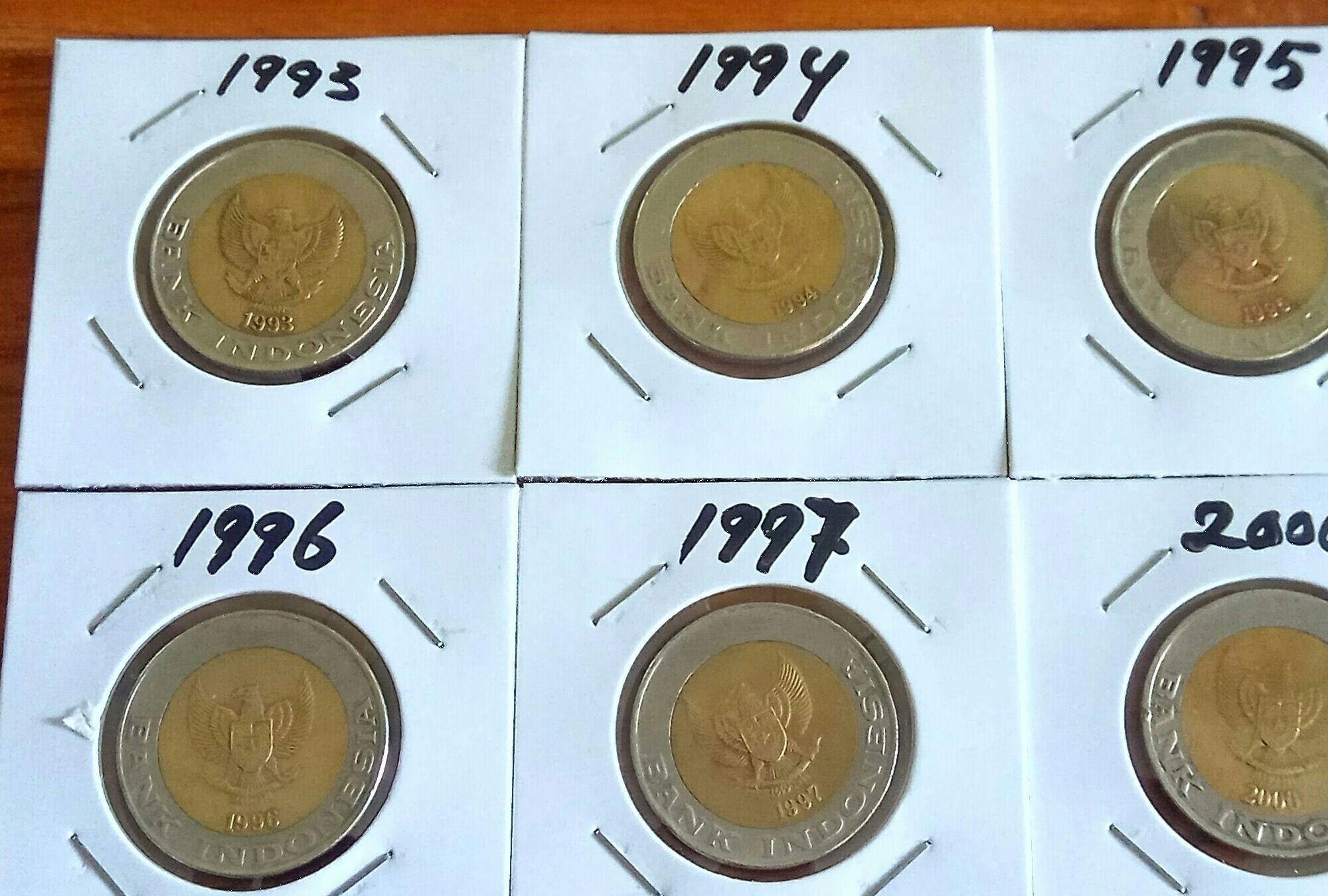 Uang Kuno Koin 1000 Kelapa Sawit Tahun Lengkap 1993,1994,1995,1996,1997,2000