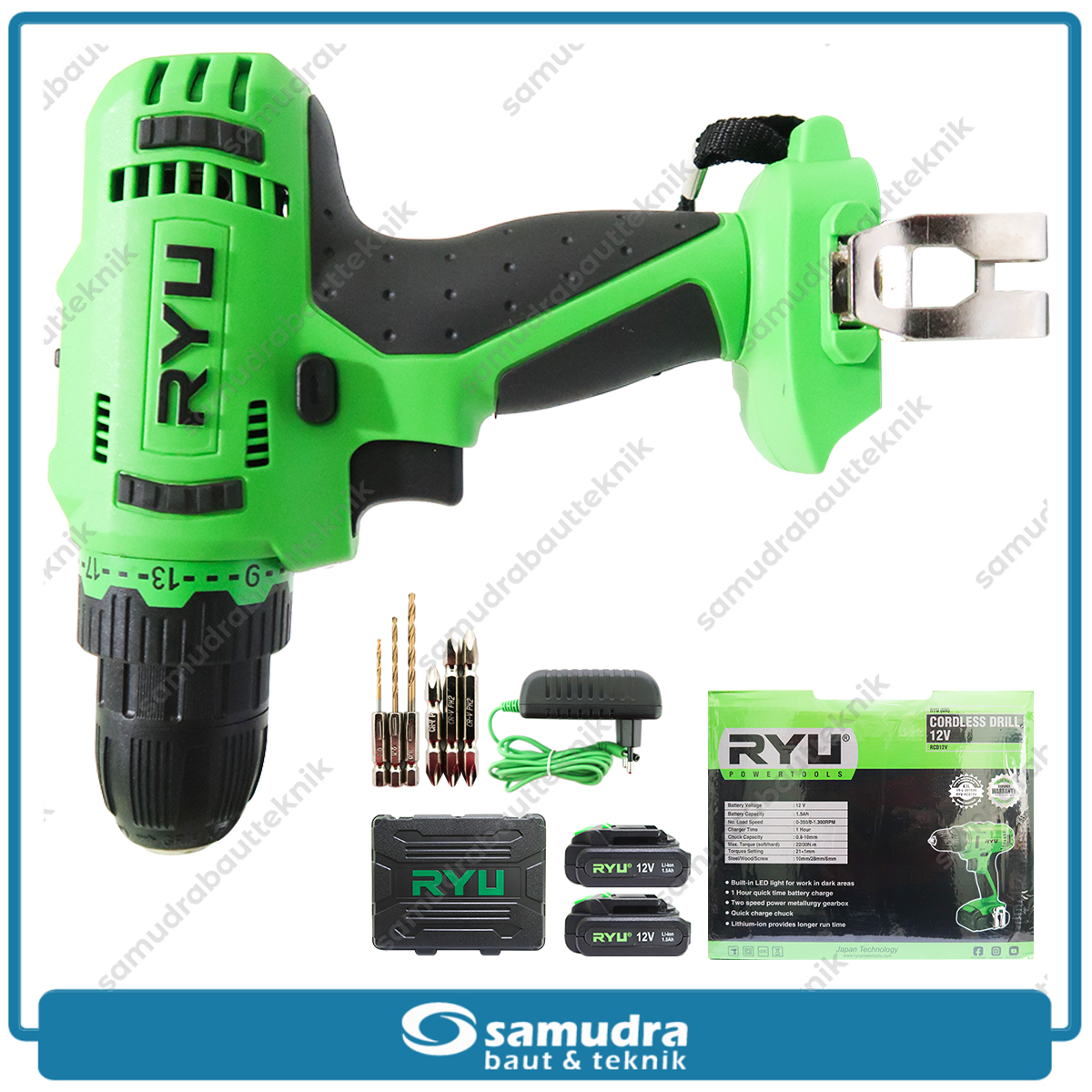 RYU RCD12V Mesin Bor Tangan Baterai Aksesoris Set Cordless Drill 12V ...