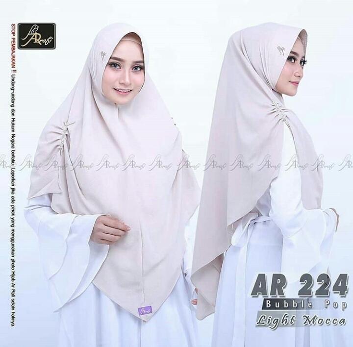 Hijab Arrafi AR 224 Light Mocca Jilbab Instan Ar Rafi Bergo Kerudung Khimar Jumbo