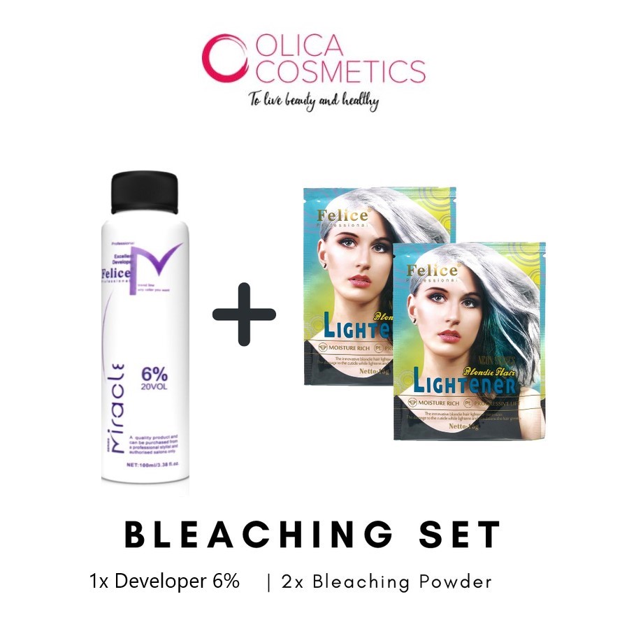 Felice Bleaching Set (Developer 100ml + Bleaching) ORIGINAL Lazada