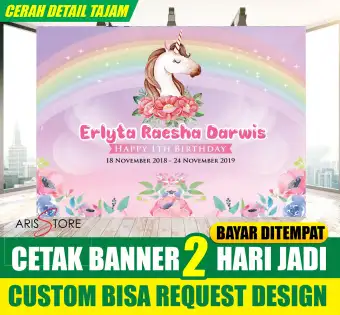 Cetak Banner Backdrop Wallpaper Mmt Spanduk Ulang Tahun