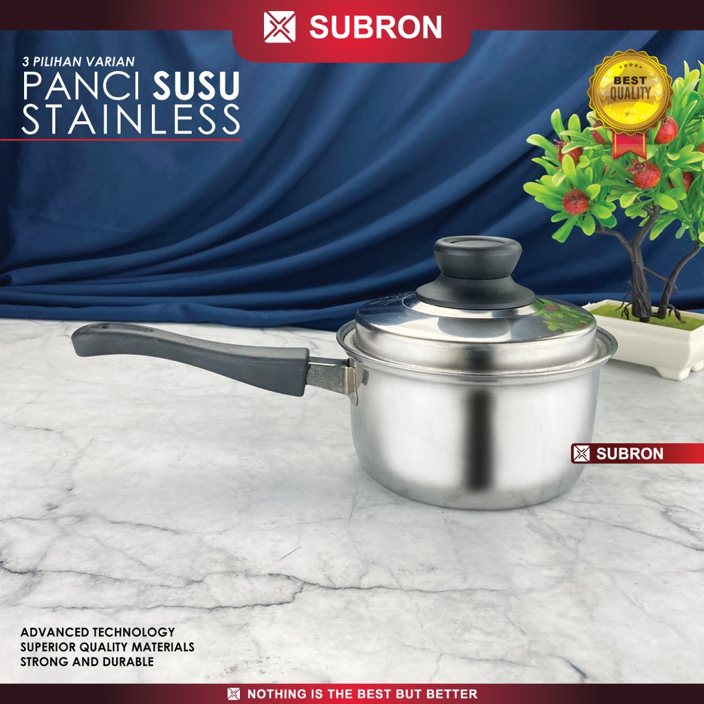 SUBRON Panci Susu 16cm 18cm Tutup Stainless Tinggi Masak Sup Soup Mie ...