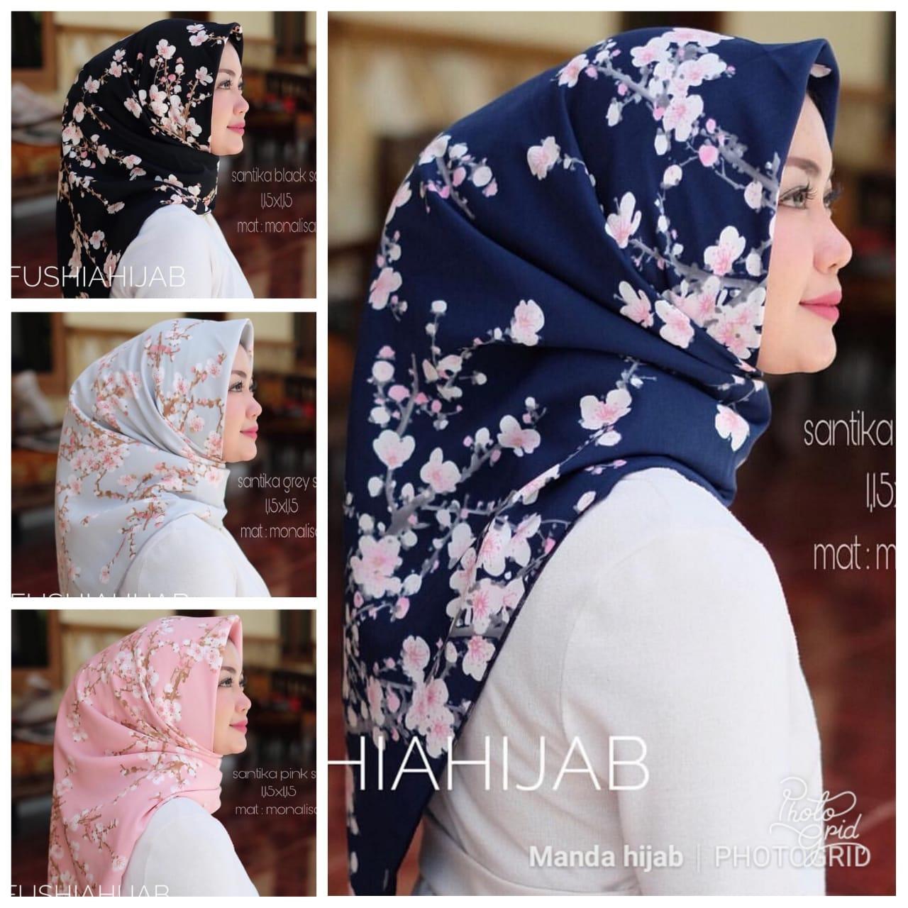 hijab segi tiga instan motif terbaru/kerudung/jilbab segitiga instan