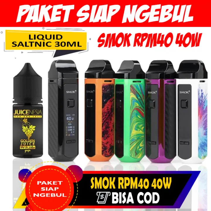 Paket Siap Ngebul Vape Murah Smok Rpm40 40w Authentic Free