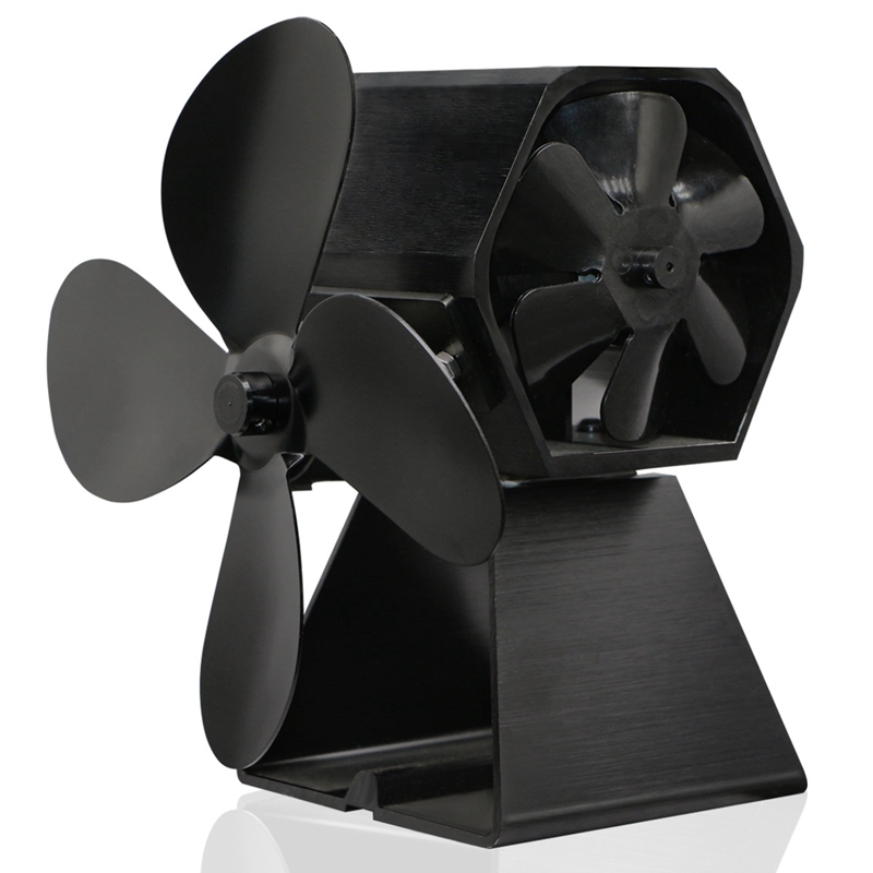 4 Blade Thermal Power Fireplace Fan Heat Powered Wood Stove Fan for Indoor Singapore