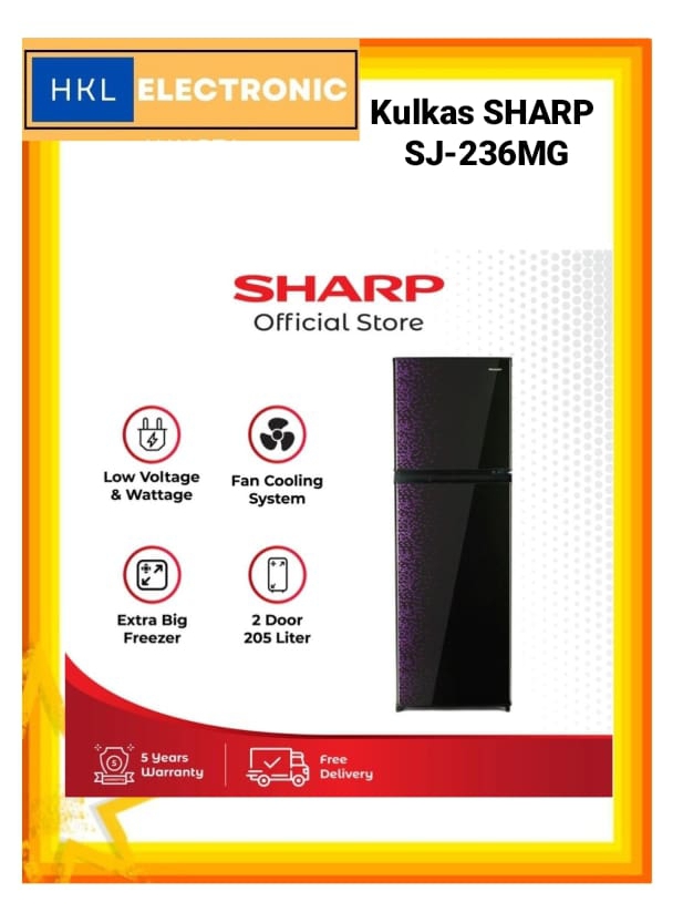 Sharp 233 KULKAS SHARP 2 PINTU SJ-236MG-GB KAPASITAS 187 LITER | Lazada Indonesia