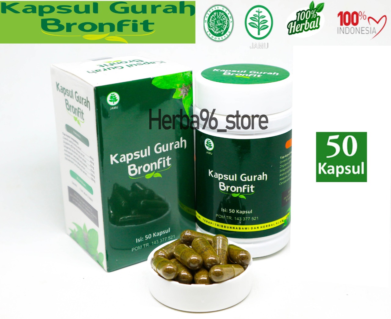 KAPSUL GURAH BRONFIT MEREDAKAN BATUK FLU ASMA BRONKITIS DAN MELEGAKAN ...
