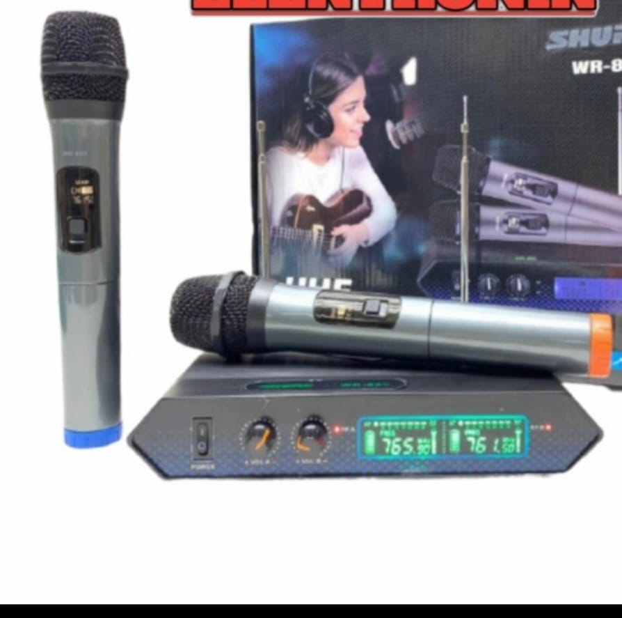 SHURE MIC WIRELESS UHF DIGITAL LCD DUAL SEPASANG MIKROPHONE DISPLAY ...