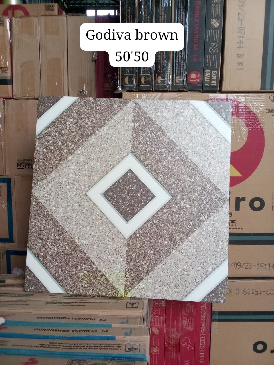 Keramik lantai motif Godiva brown ukuran 50x50 | Lazada Indonesia